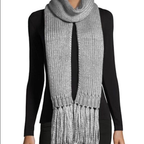 Michael Kors Brushed Shine Pullover Fringe Scarf-grey-one Size - Picture 1 of 4